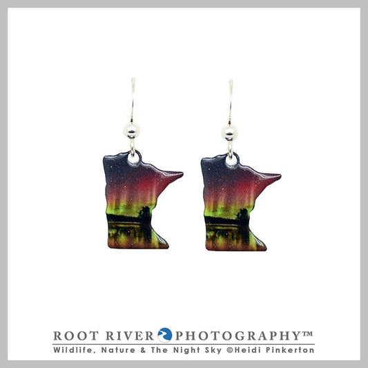 x Earrings Minnesota State Birch Lake