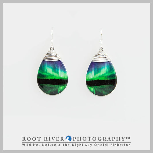 Candelabra Teardrop Earrings with Wire Adornment