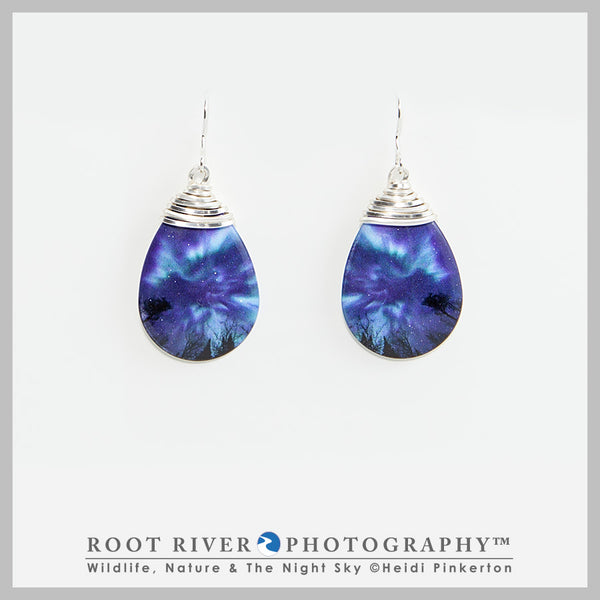 On Angel’s Wings Teardrop Earrings with Wire Adornment