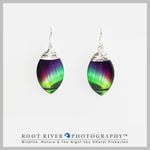 Rainbow Leaf Earrings with Wire Adornment