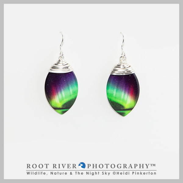 Rainbow Leaf Earrings with Wire Adornment